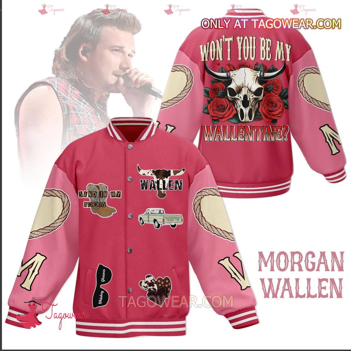 Morgan Wallen Won't You Be My Wallentine Baseball Jacket