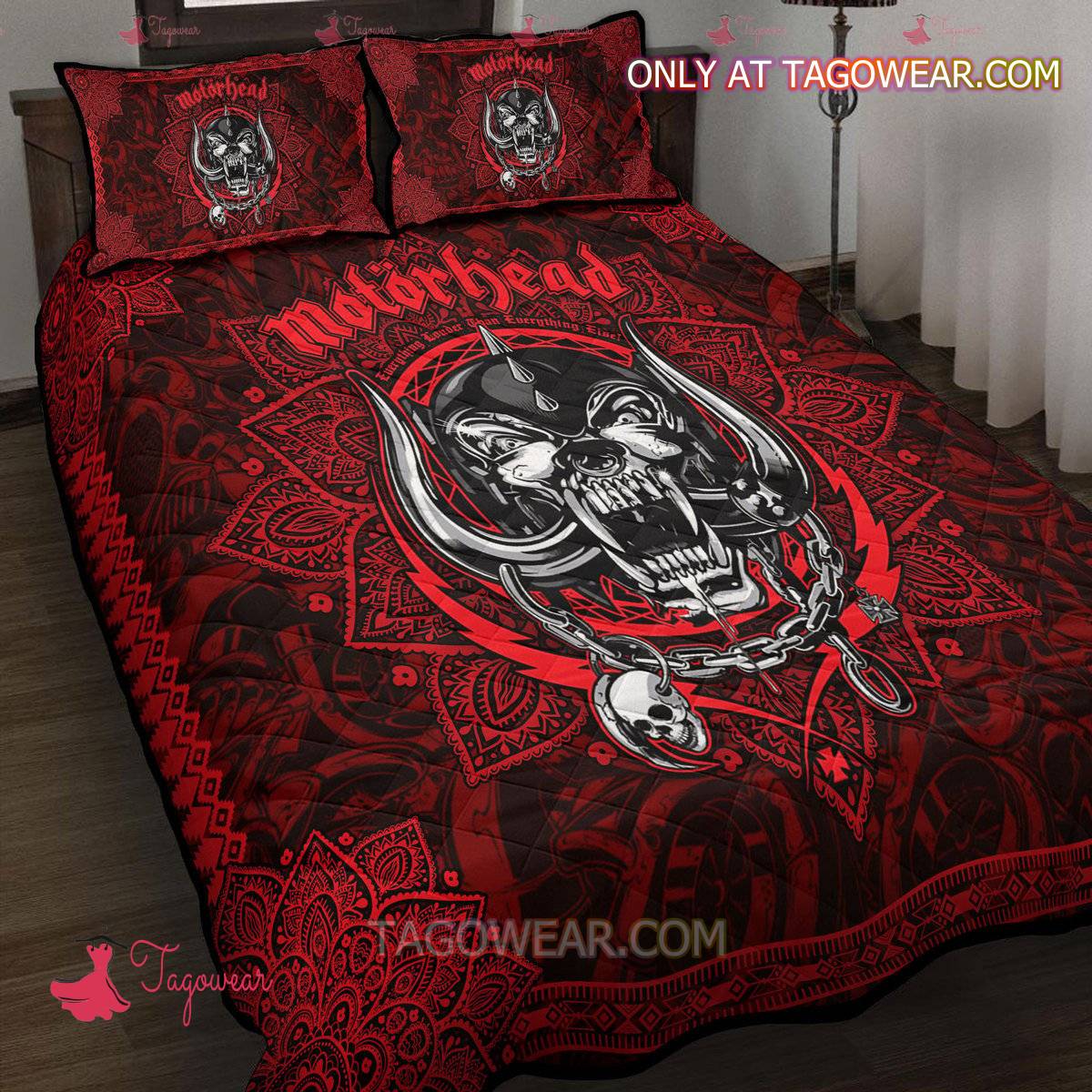 Motorhead Logo Mandala Red Bedding Set a