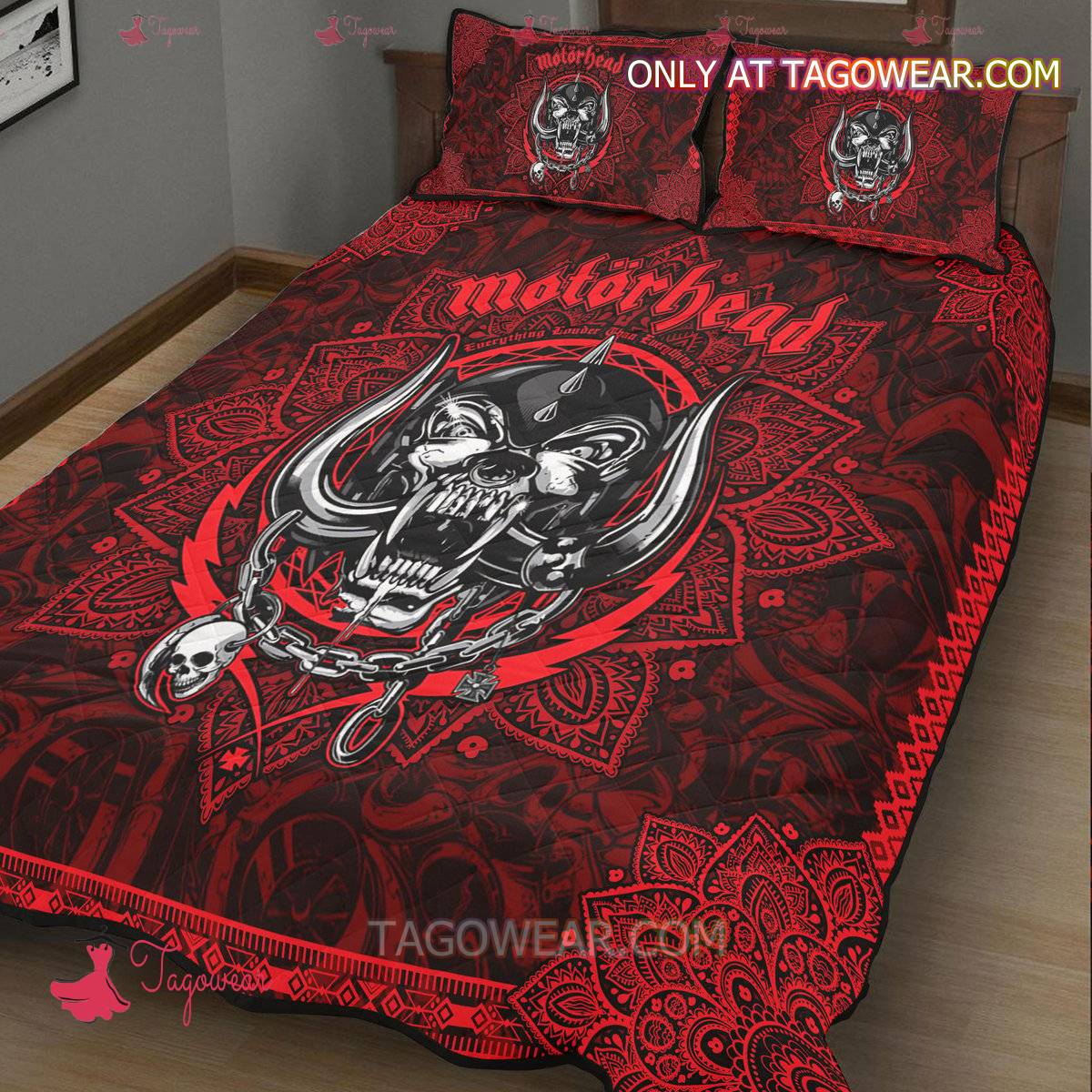 Motorhead Logo Mandala Red Bedding Set b