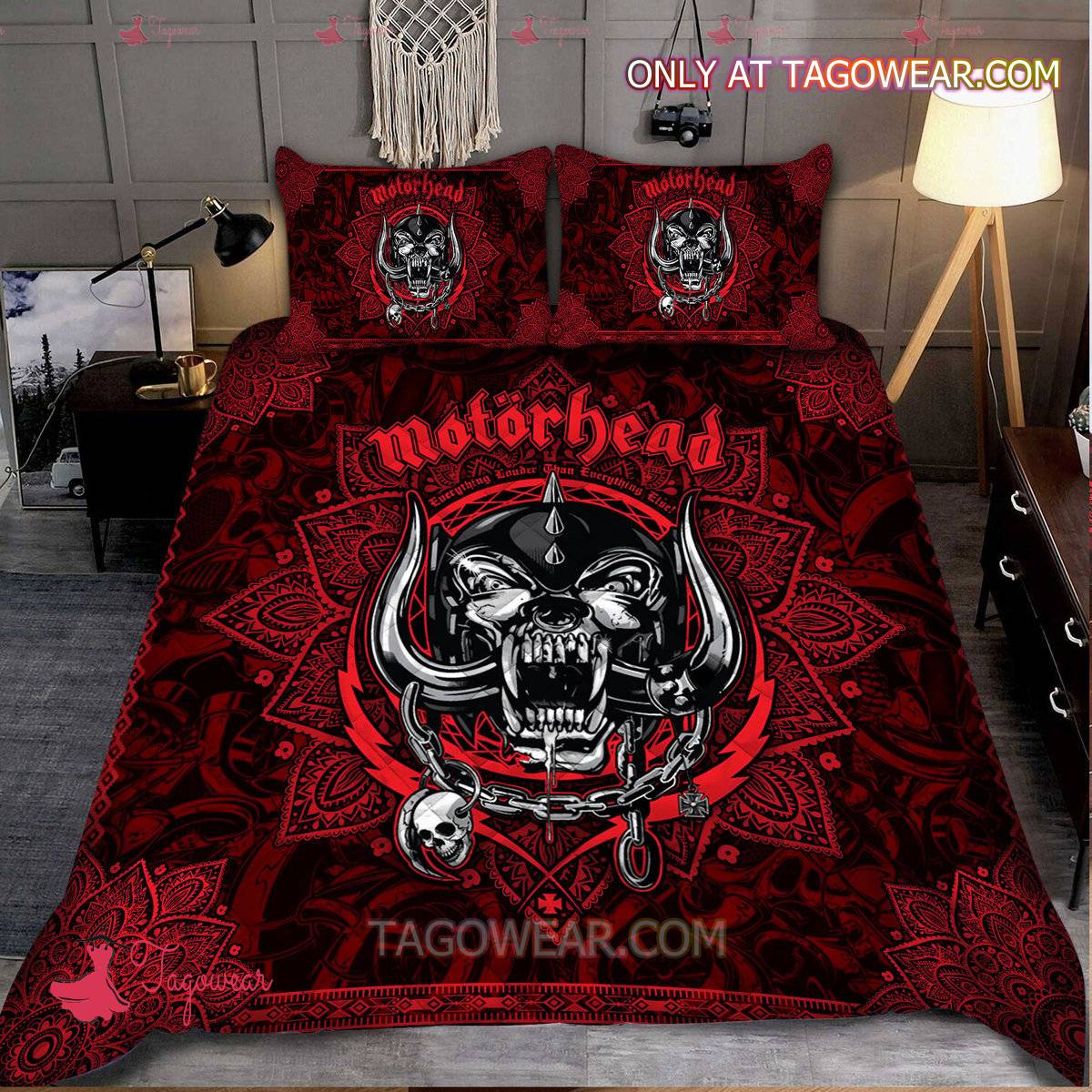 Motorhead Logo Mandala Red Bedding Set