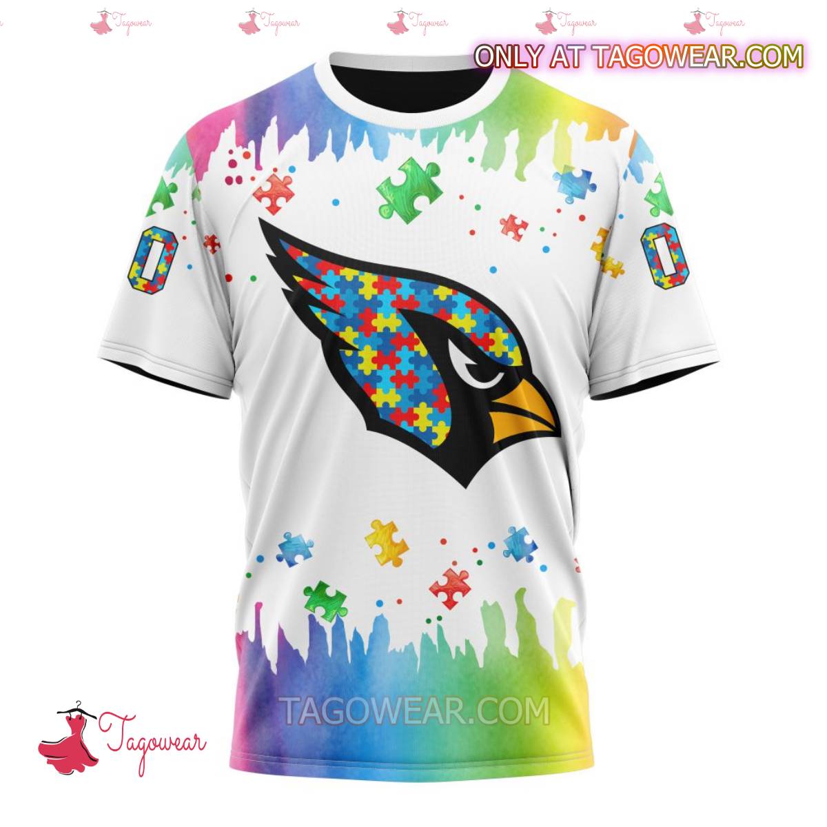NFL Arizona Cardinals Autism Awareness Rainbow Splash Personalized T-shirt, Hoodie x