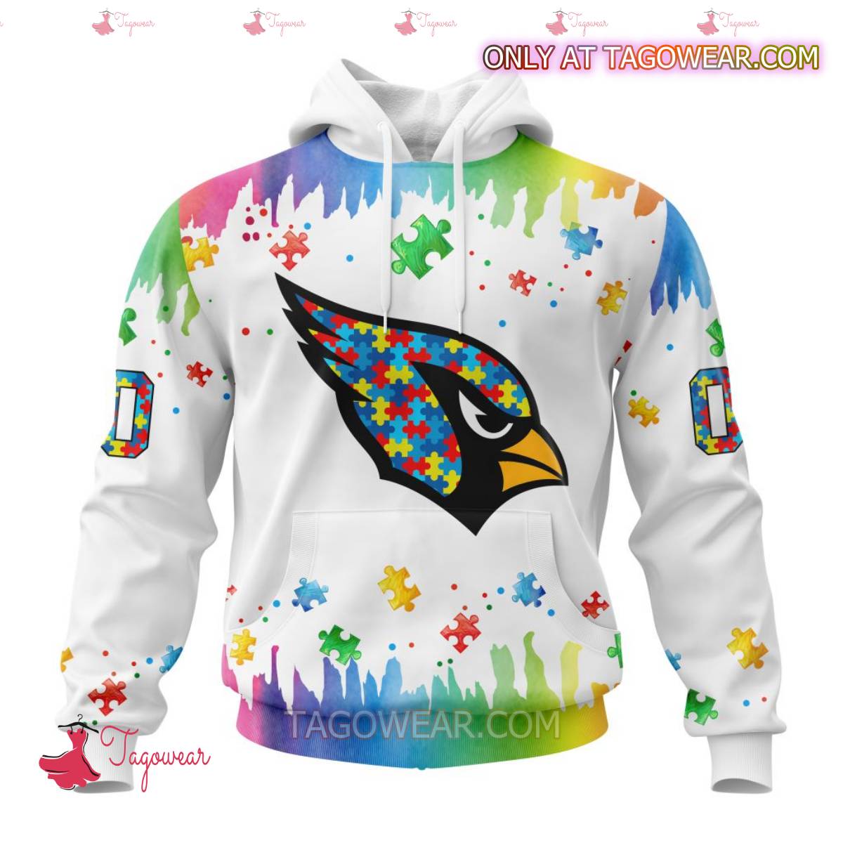 NFL Arizona Cardinals Autism Awareness Rainbow Splash Personalized T-shirt, Hoodie