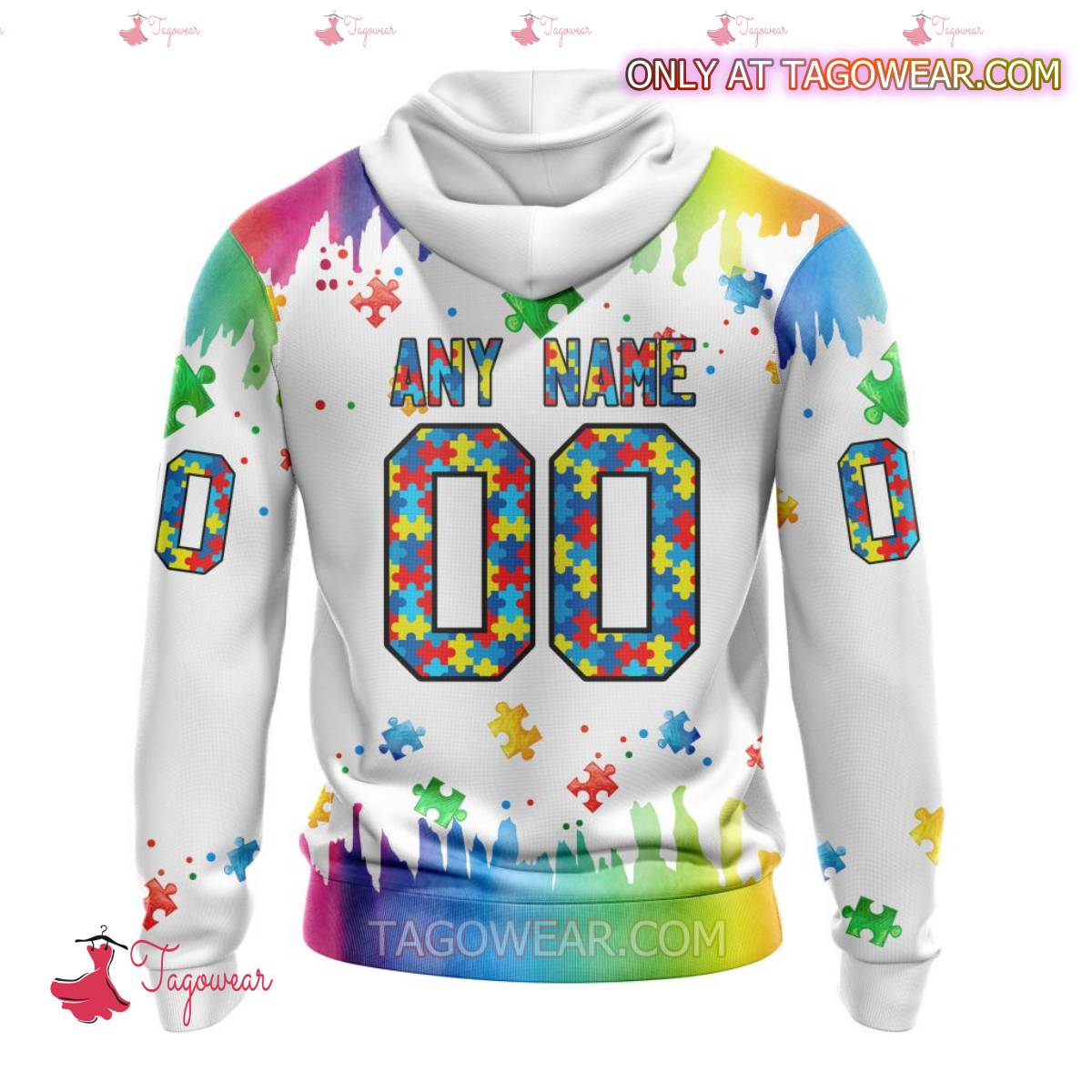NFL Atlanta Falcons Autism Awareness Rainbow Splash Personalized T-shirt, Hoodie a