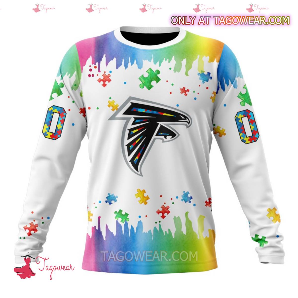 NFL Atlanta Falcons Autism Awareness Rainbow Splash Personalized T-shirt, Hoodie b