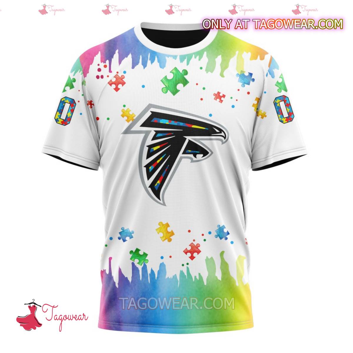 NFL Atlanta Falcons Autism Awareness Rainbow Splash Personalized T-shirt, Hoodie x