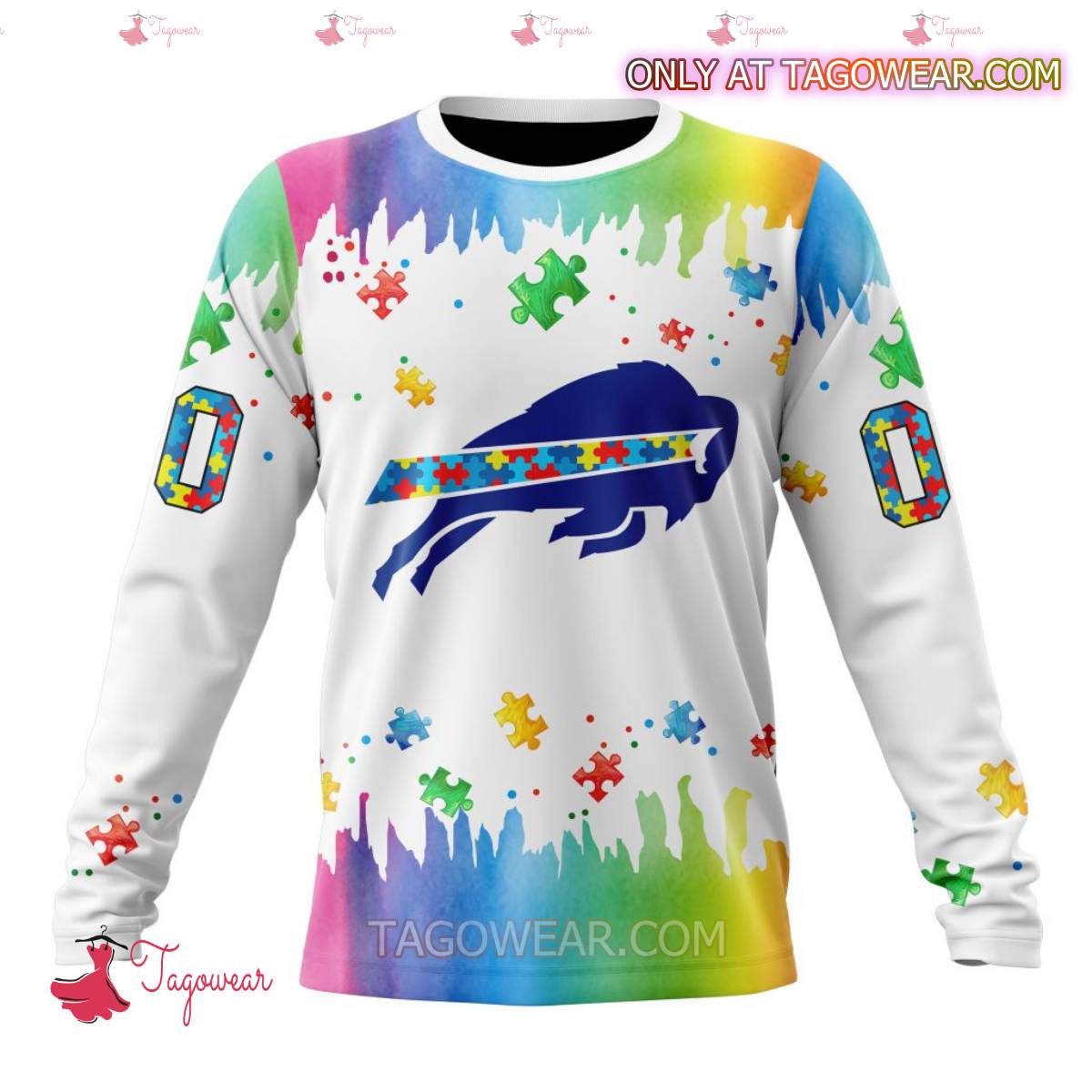 NFL Buffalo Bills Autism Awareness Rainbow Splash Personalized T-shirt, Hoodie b