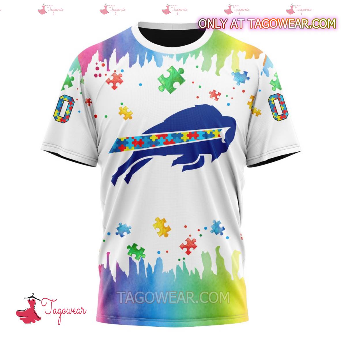 NFL Buffalo Bills Autism Awareness Rainbow Splash Personalized T-shirt, Hoodie x