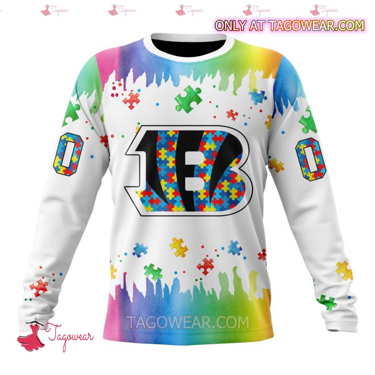 NFL Cincinnati Bengals Autism Awareness Rainbow Splash Personalized T-shirt, Hoodie b