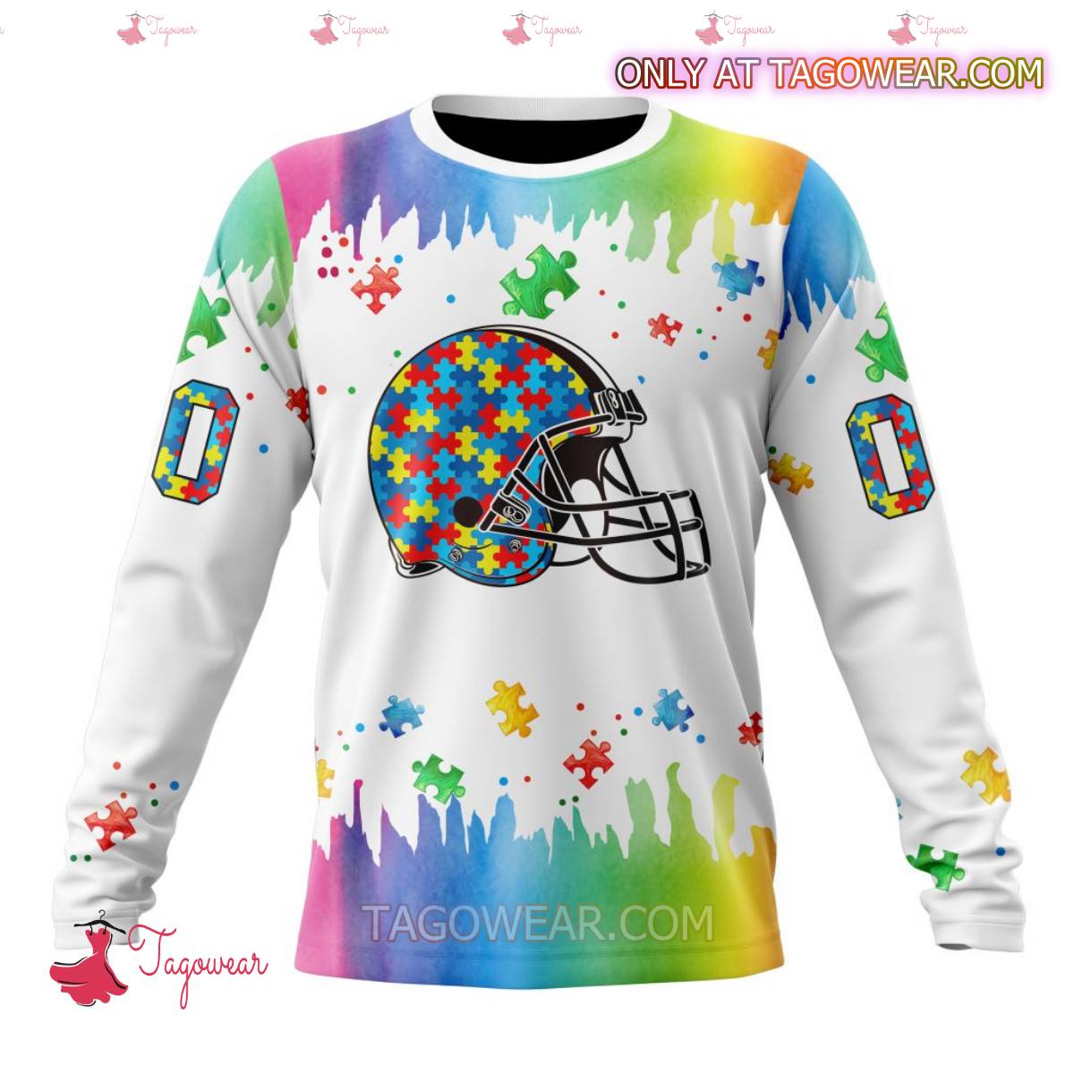 NFL Cleveland Browns Autism Awareness Rainbow Splash Personalized T-shirt, Hoodie b