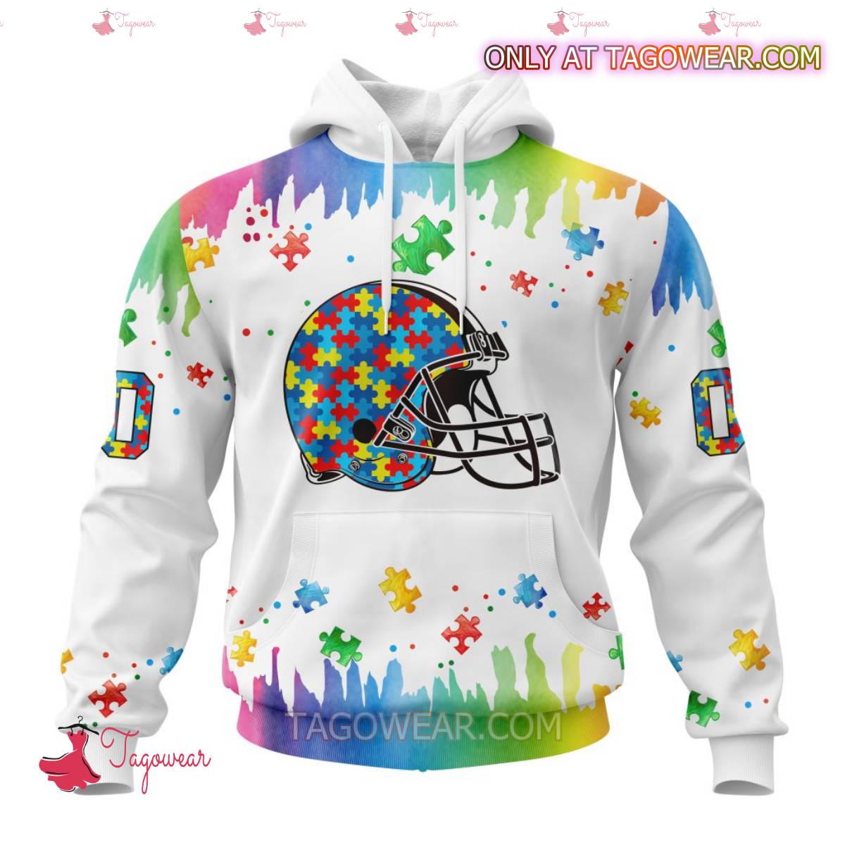 NFL Cleveland Browns Autism Awareness Rainbow Splash Personalized T-shirt, Hoodie