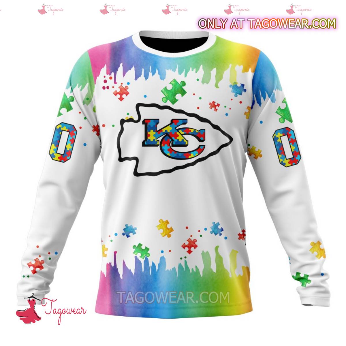 NFL Kansas City Chiefs Autism Awareness Rainbow Splash Personalized T-shirt, Hoodie b