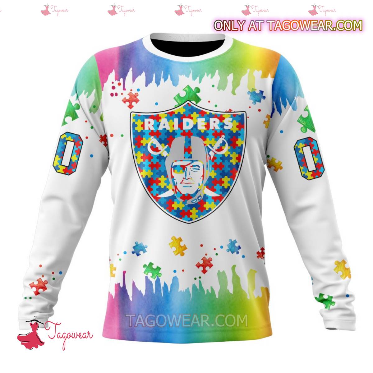 NFL Las Vegas Raiders Autism Awareness Rainbow Splash Personalized T-shirt, Hoodie b