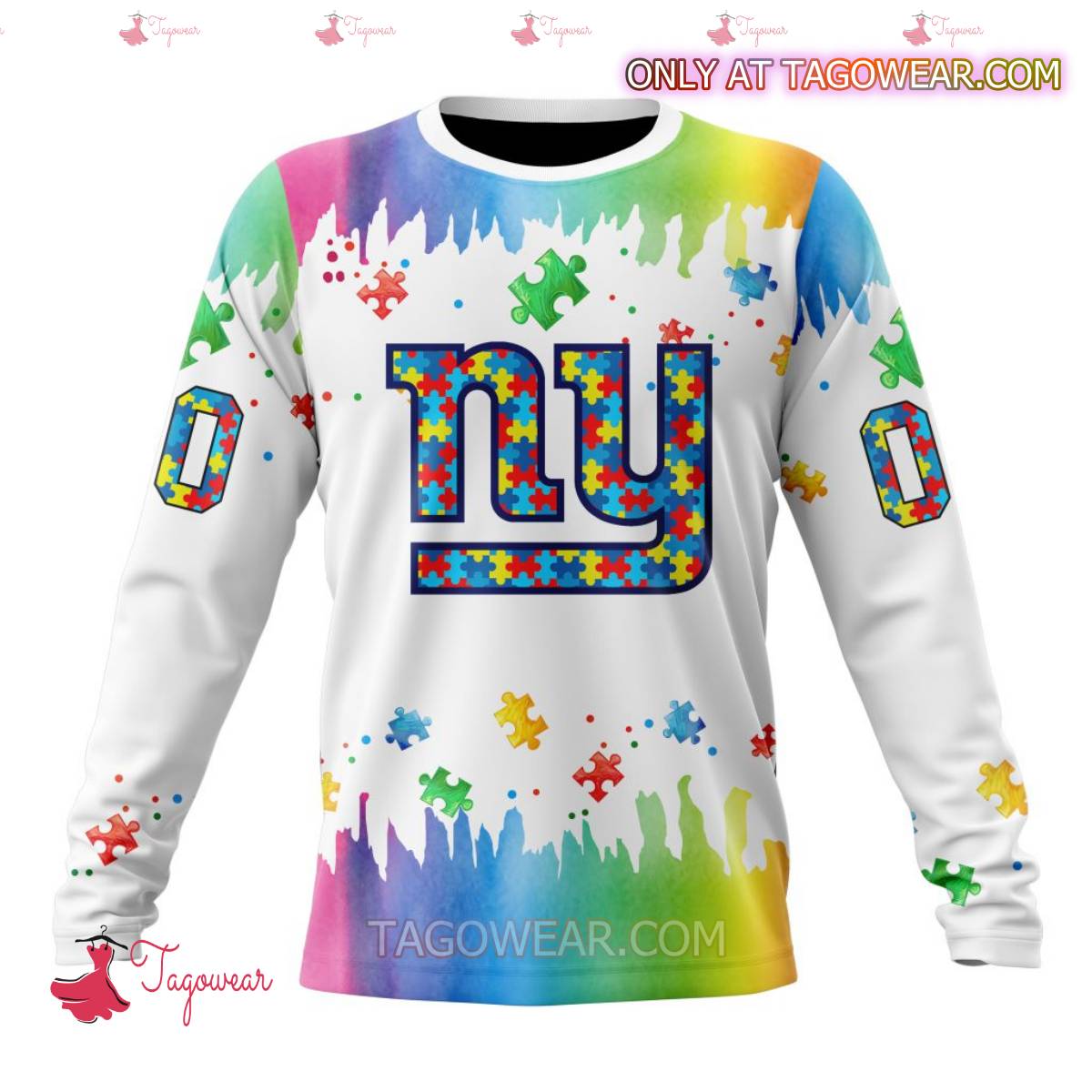NFL New York Giants Autism Awareness Rainbow Splash Personalized T-shirt, Hoodie b
