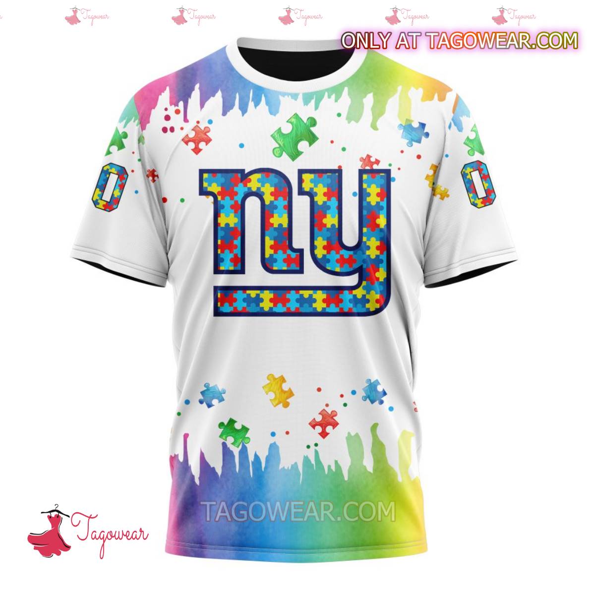 NFL New York Giants Autism Awareness Rainbow Splash Personalized T-shirt, Hoodie x