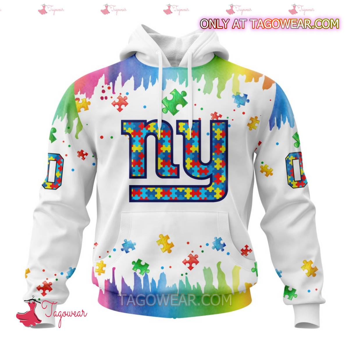 NFL New York Giants Autism Awareness Rainbow Splash Personalized T-shirt, Hoodie