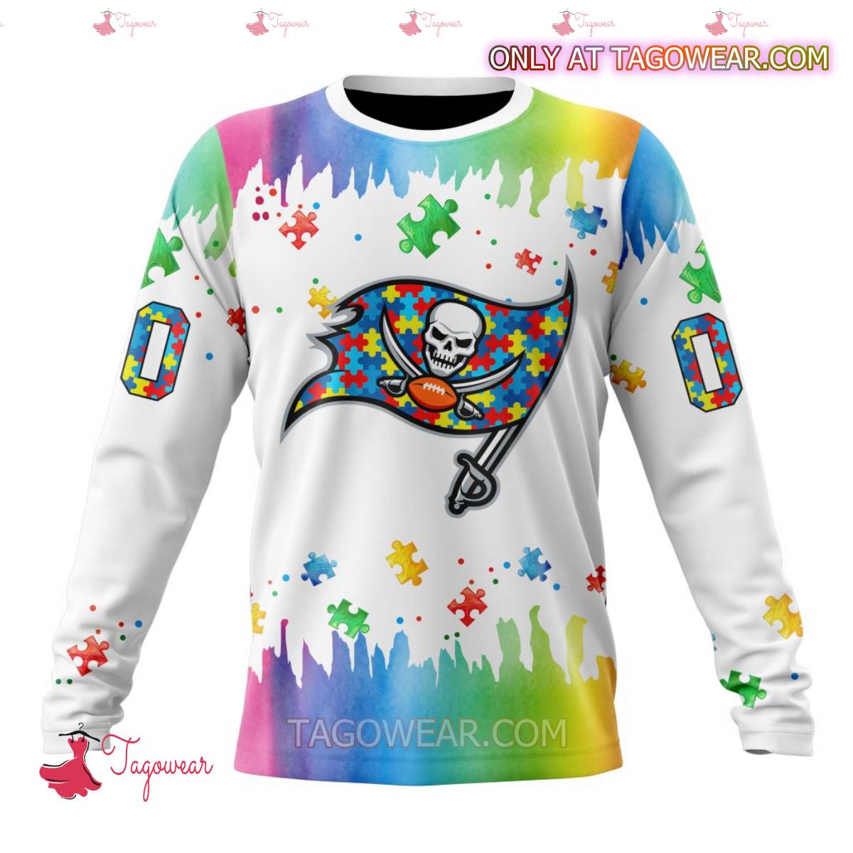 NFL Tampa Bay Buccaneers Autism Awareness Rainbow Splash Personalized T-shirt, Hoodie b