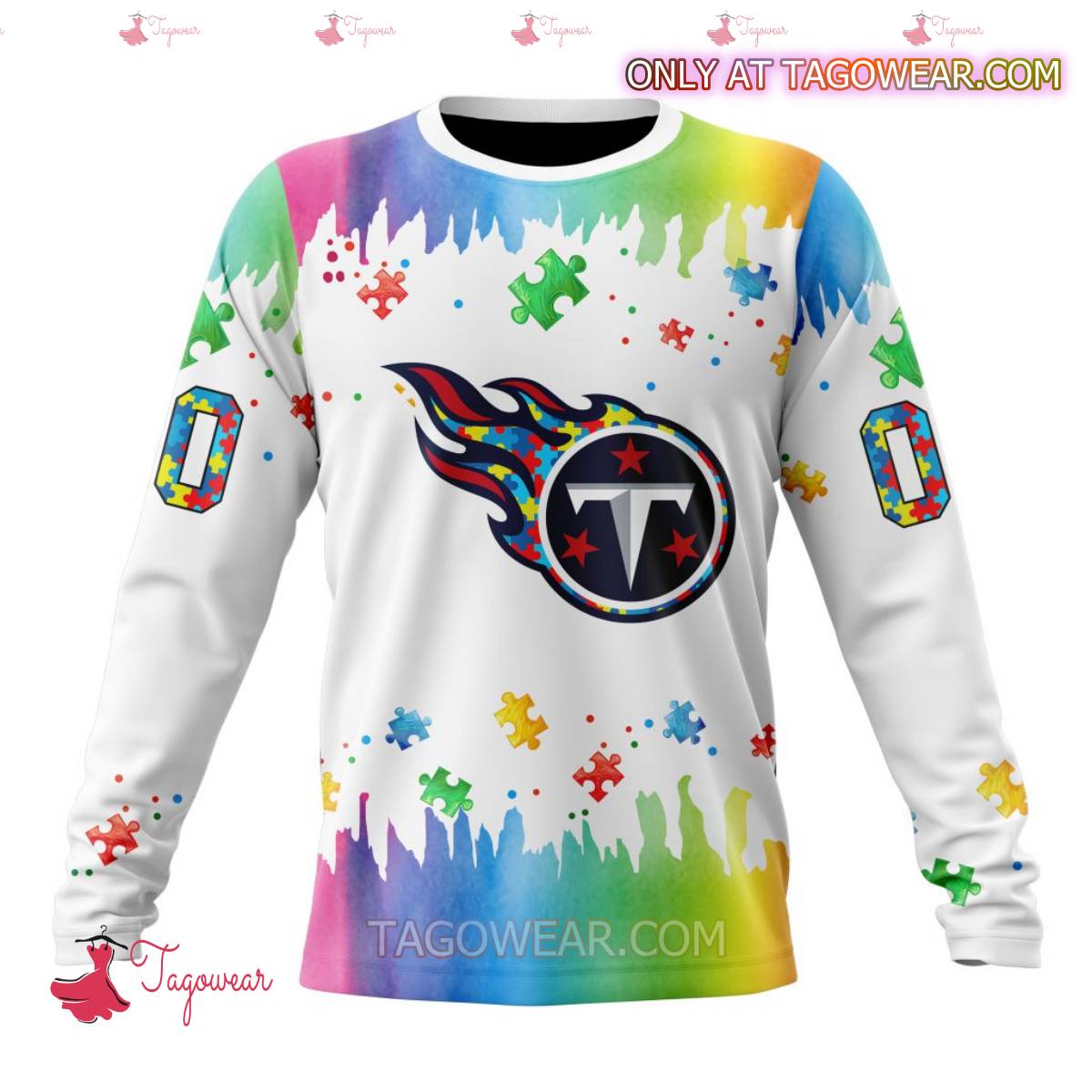 NFL Tennessee Titans Autism Awareness Rainbow Splash Personalized T-shirt, Hoodie b