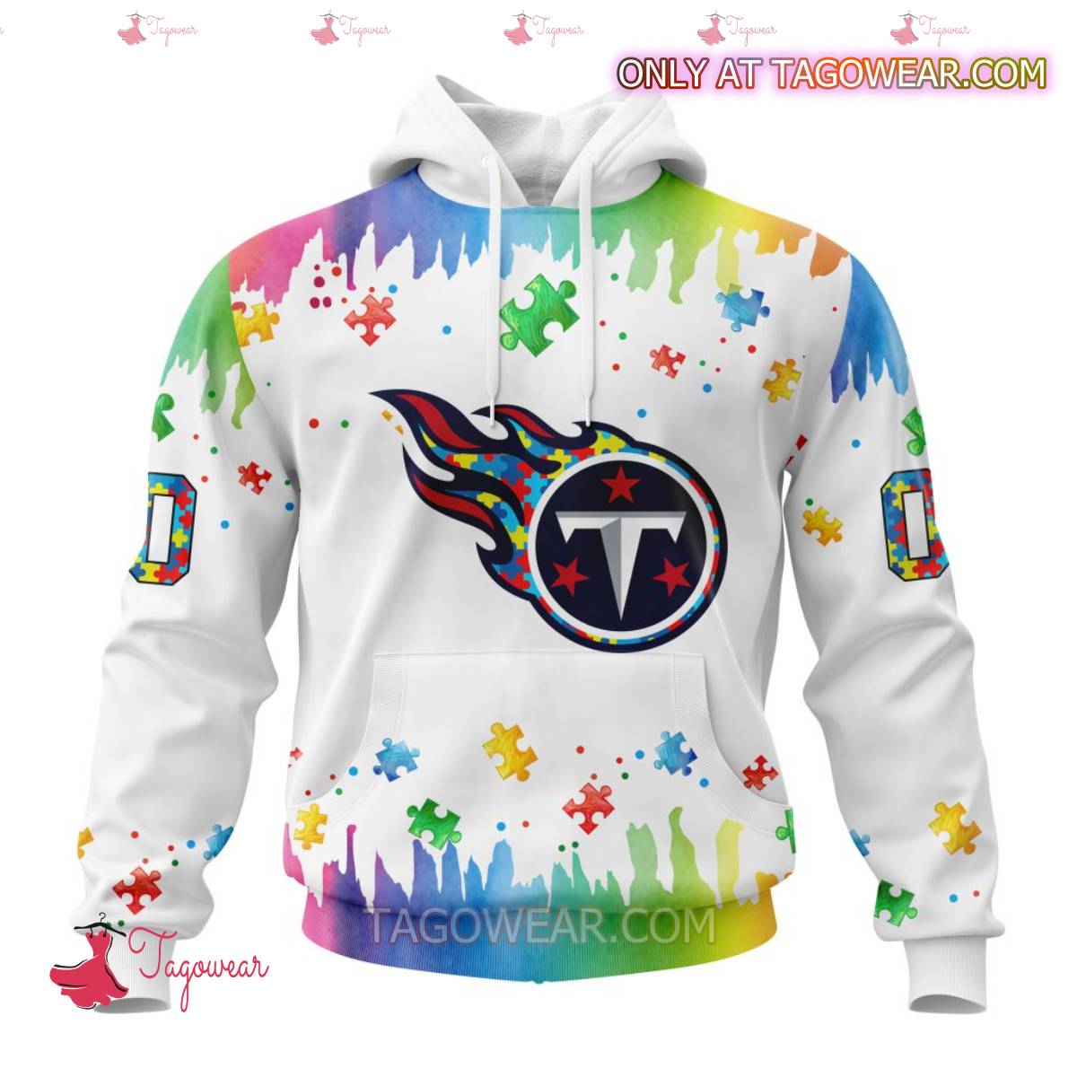 NFL Tennessee Titans Autism Awareness Rainbow Splash Personalized T-shirt, Hoodie
