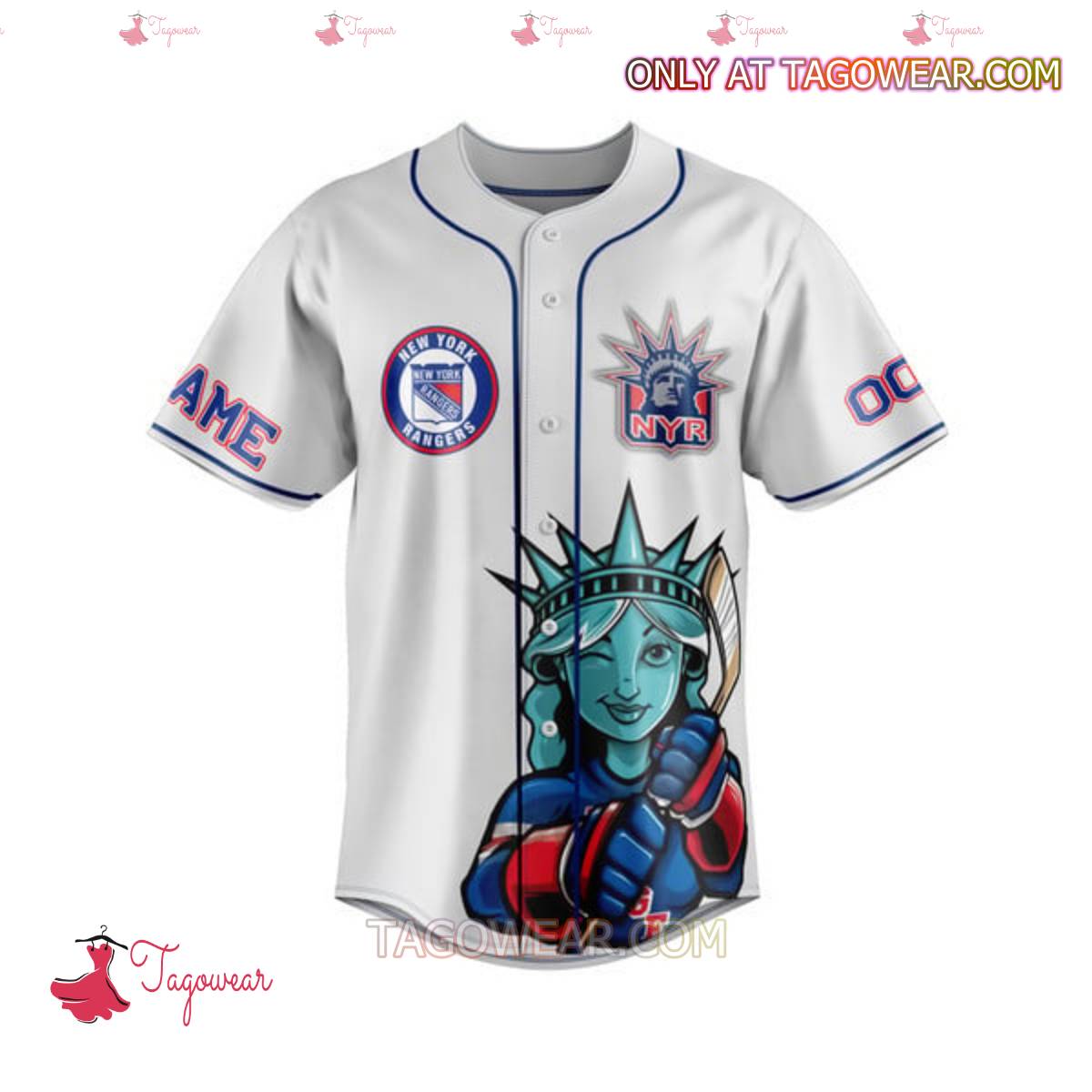 New York Rangers Broadway Blueshirts Personalized Baseball Jersey a