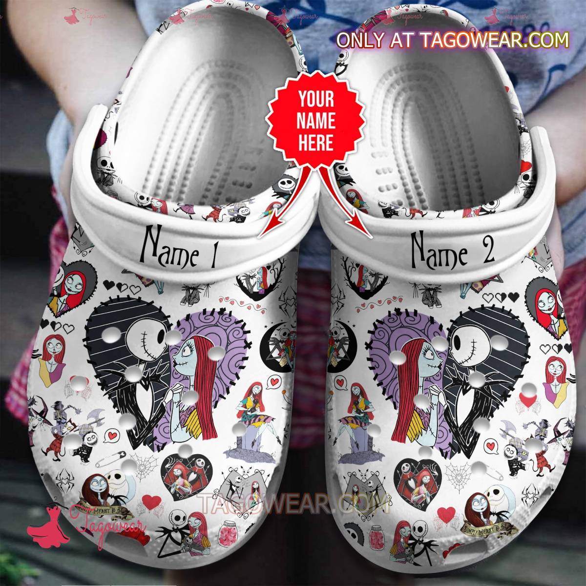 Nightmare Before Christmas Couple Love Personalized Crocs - Tagowear