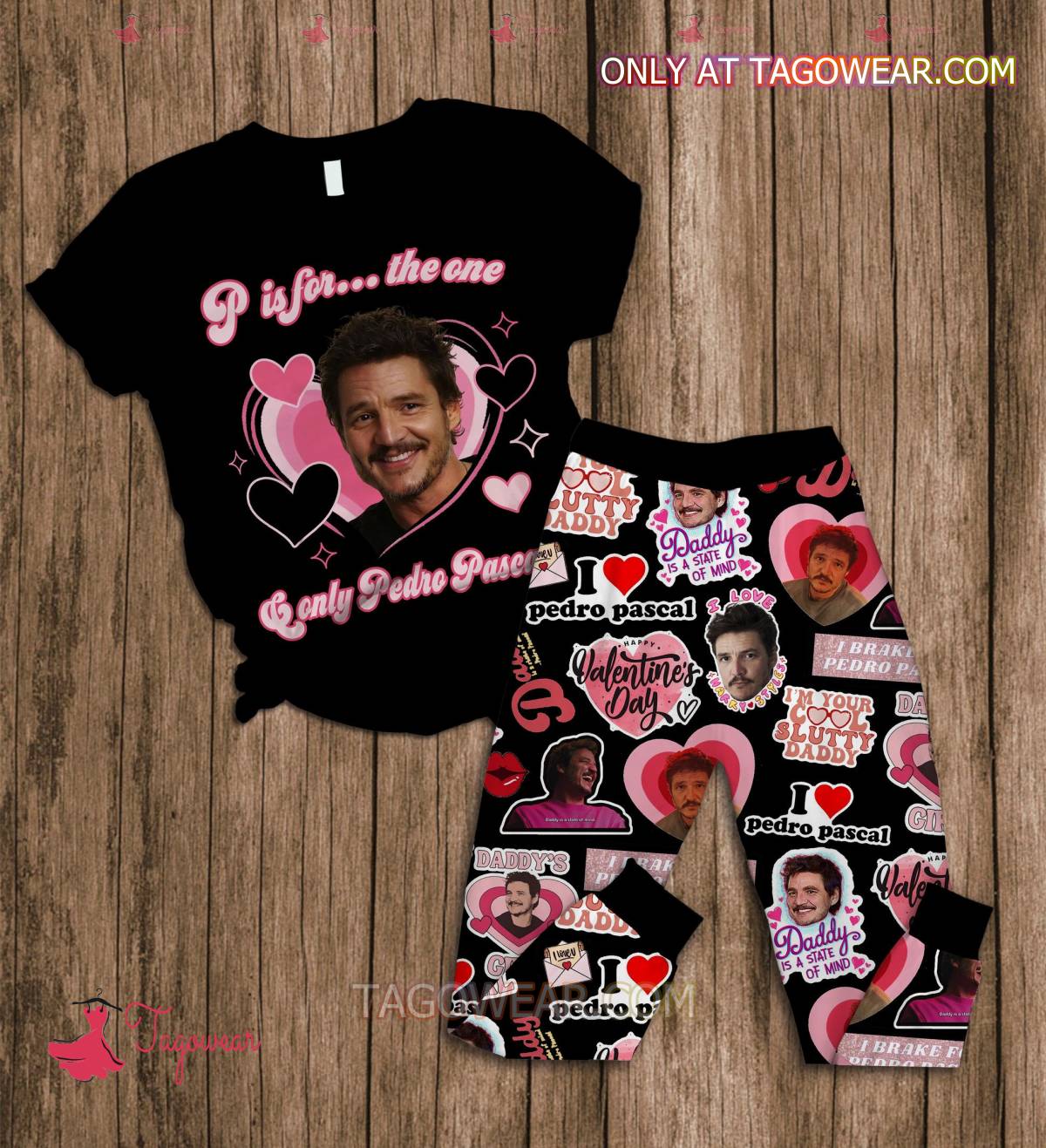 P Is For The One And Only Pedro Pascal Valentine Pajamas Set