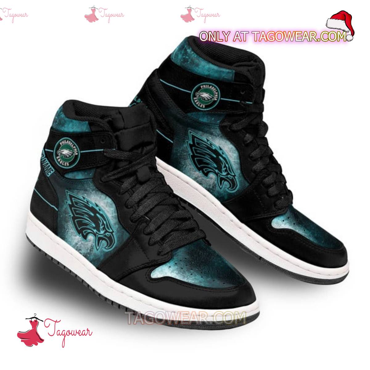 Philadelphia Eagles Green Abstract Personalized Air High Top Shoes a