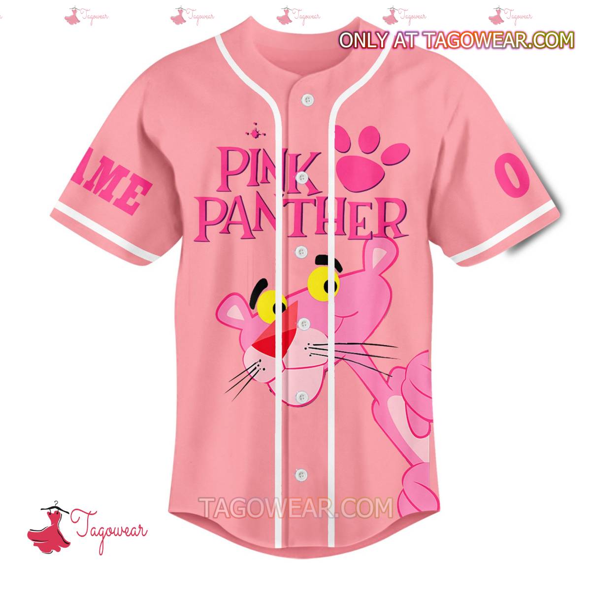 Pink Panther Just Relax And Think Pink Personalized Baseball Jersey a