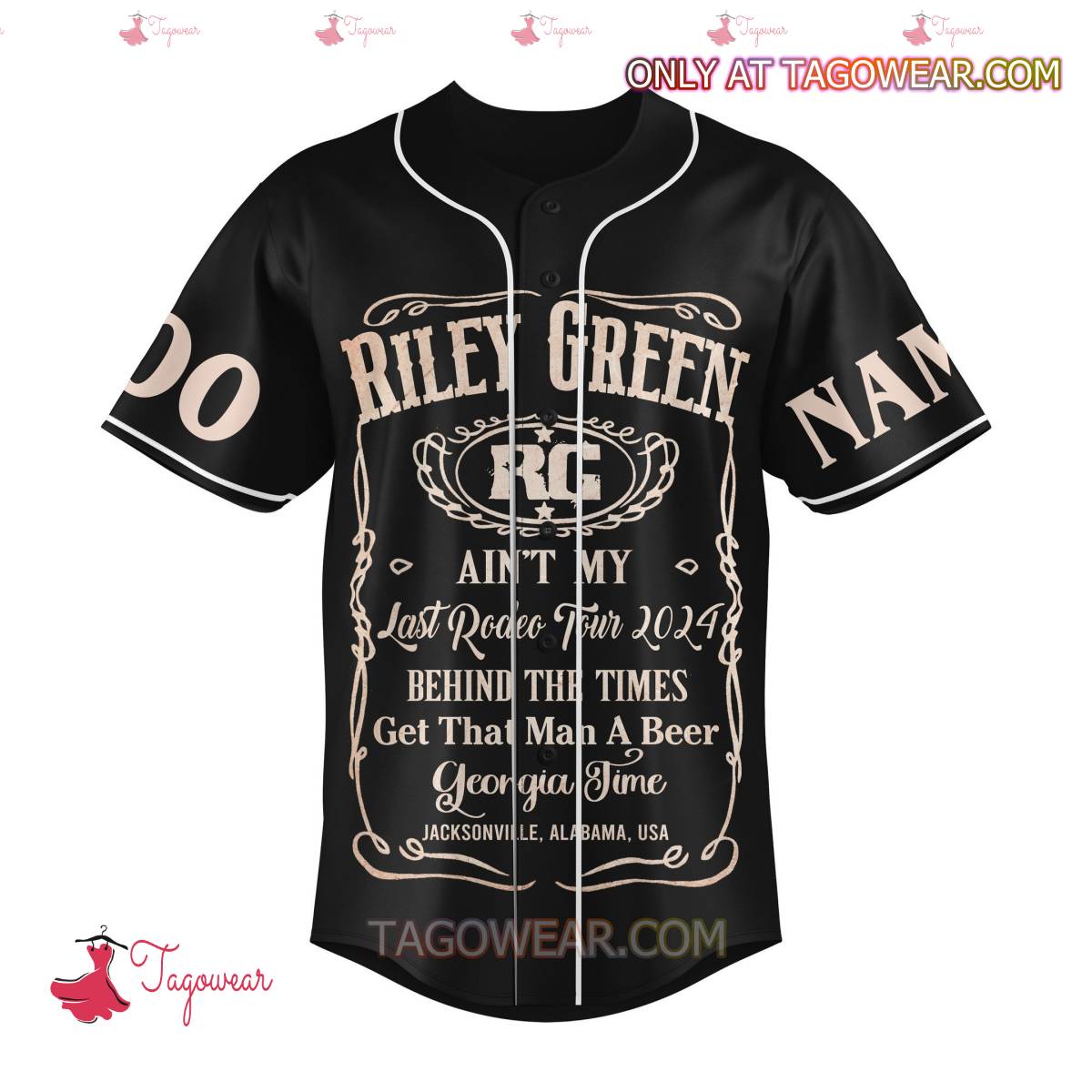 Riley Green Ain't My Last Rodeo Tour Personalized Baseball Jersey a