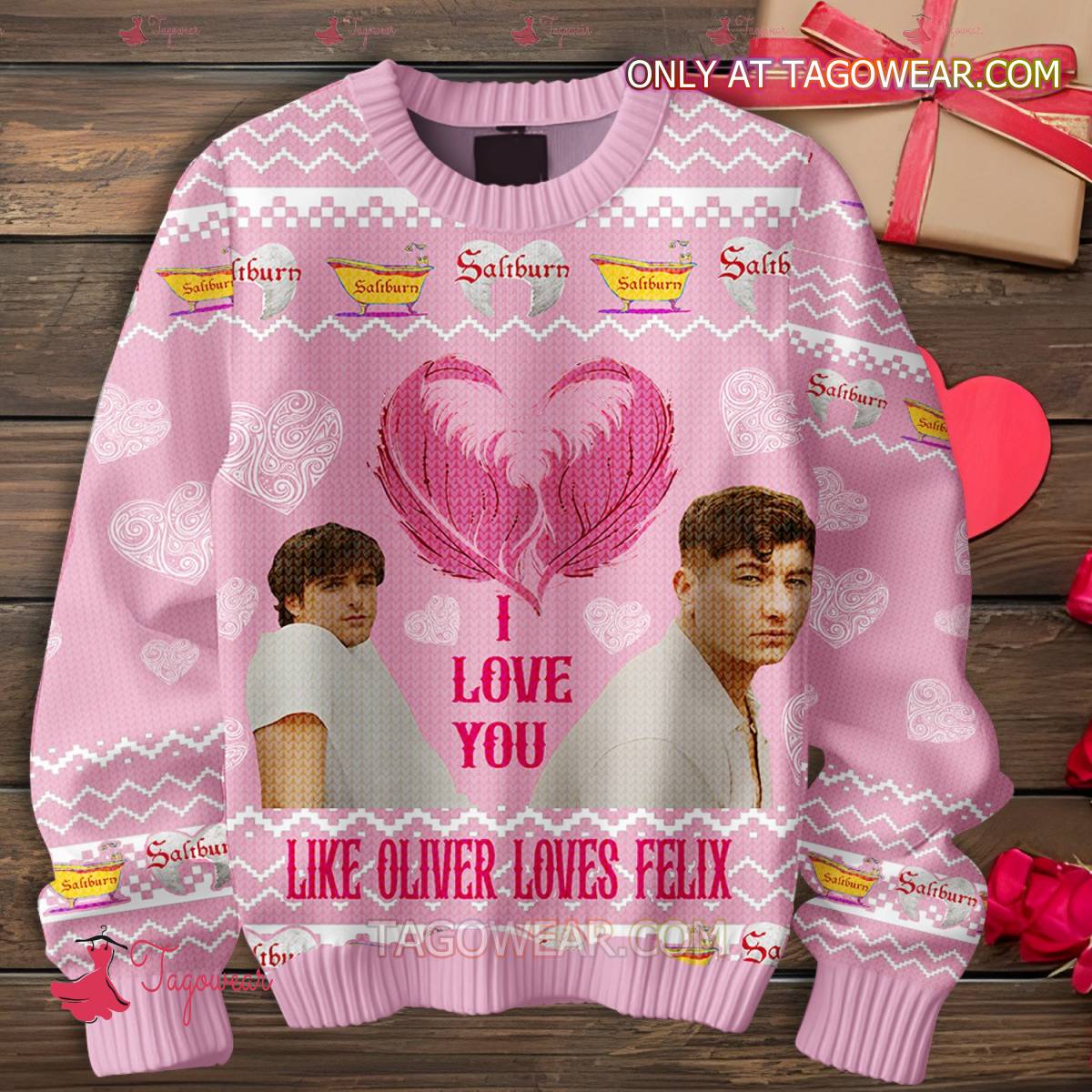 Saltburn I Love You Like Oliver Loves Felix Valentine Sweater a