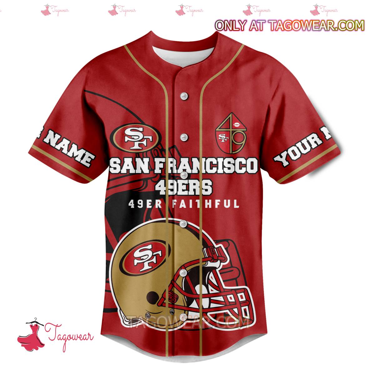 San Francisco 49ers Officially The World's Coolest Personalized Baseball Jersey a