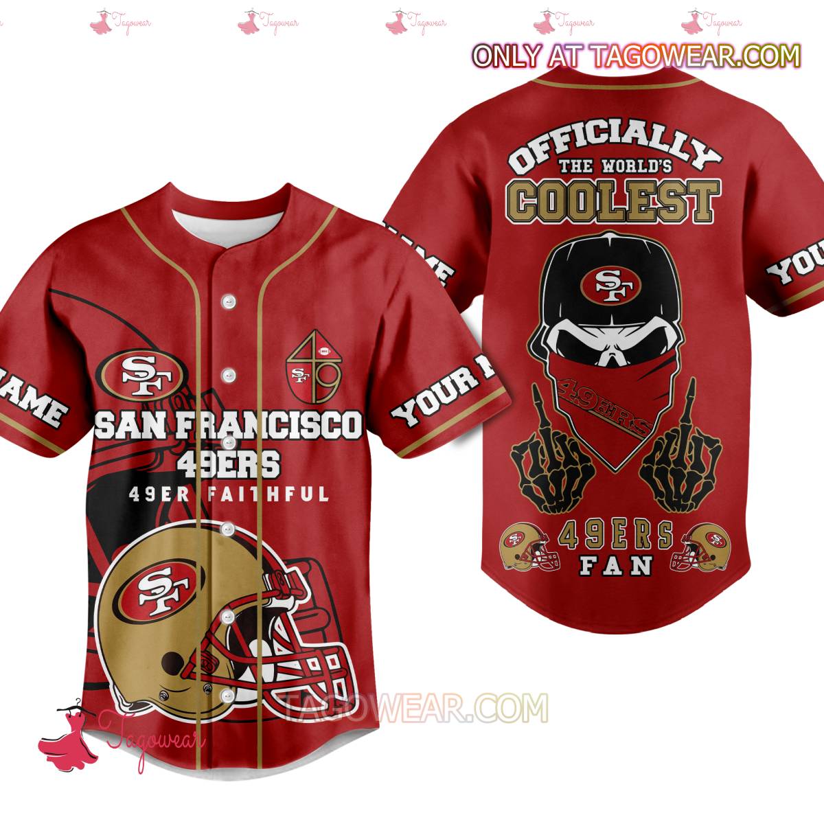 San Francisco 49ers Officially The World's Coolest Personalized Baseball Jersey