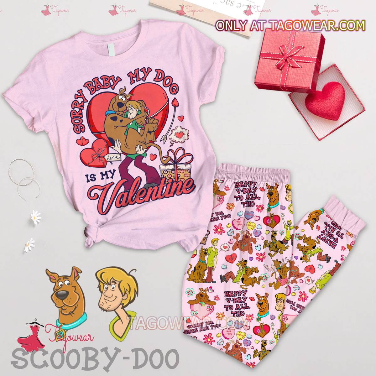 Scooby-doo Sorry Baby My Dog Is My Valentine Pajamas Set