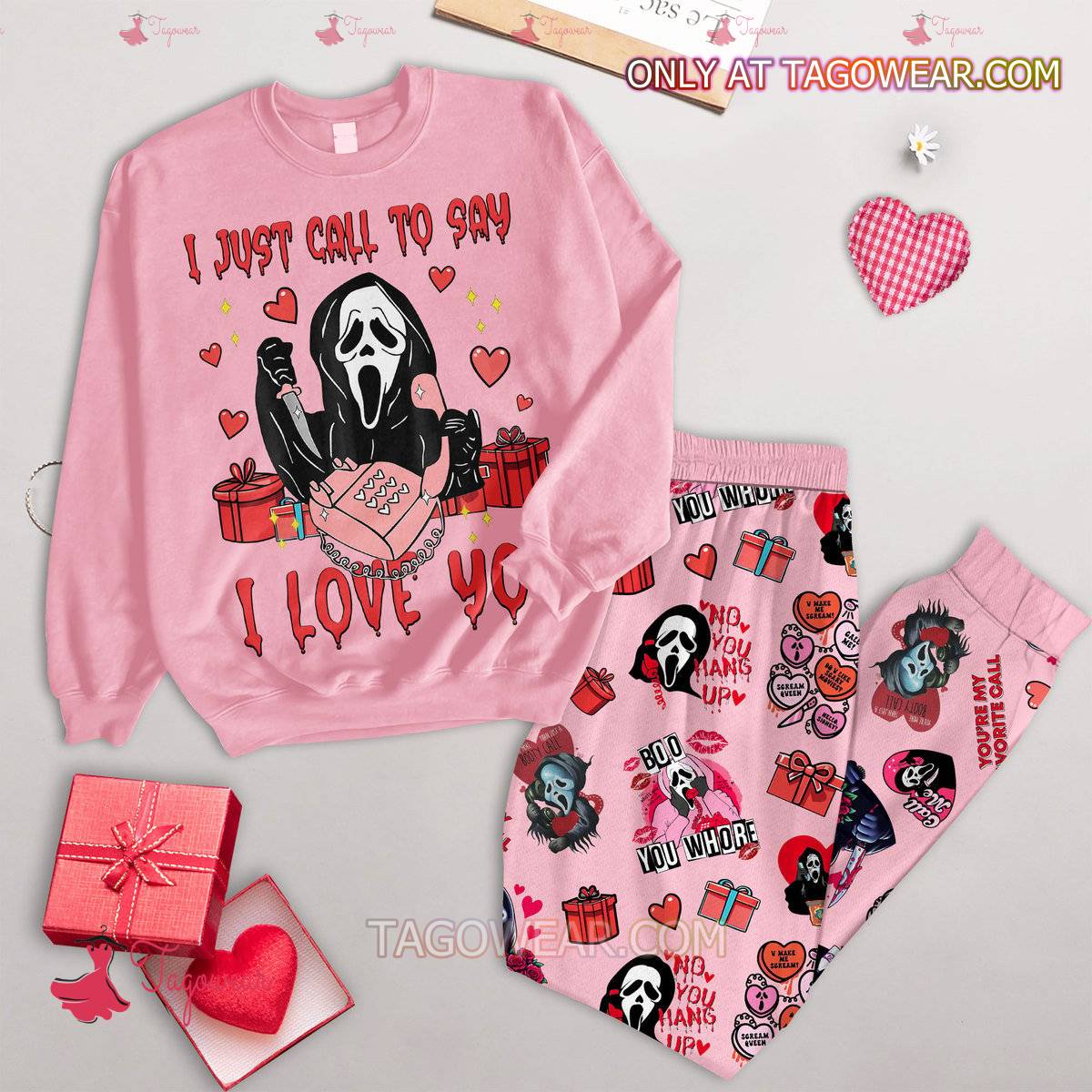 Scream I Just Call To Say I Love You Valentine Pajamas Set