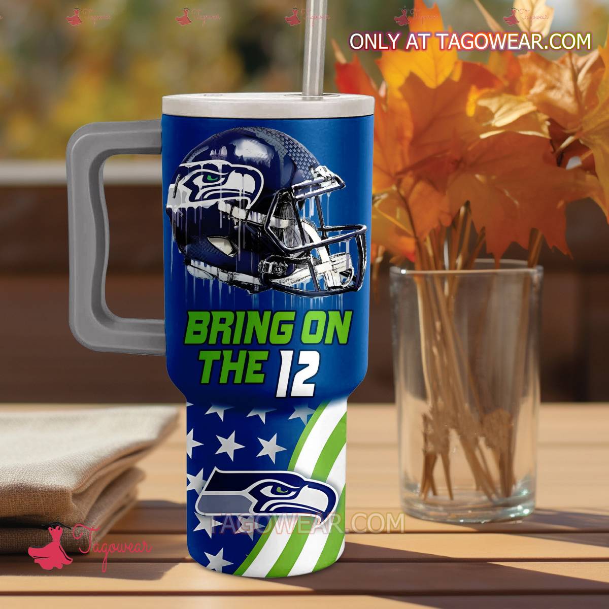 Seattle Seahawks Bring On The 12 40oz Tumbler With Handle b