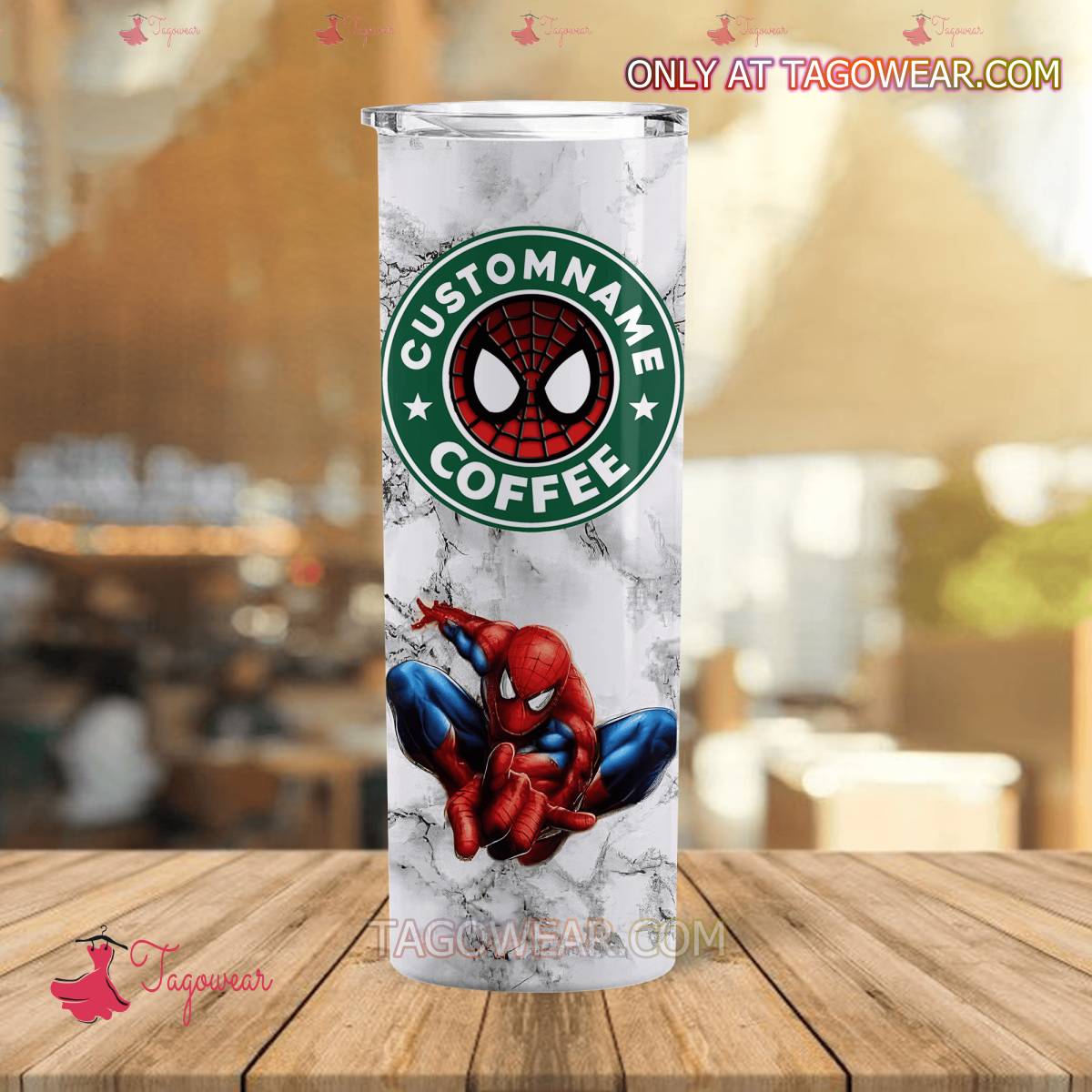 Spider-man Starbucks Coffee Personalized Skinny Tumbler b