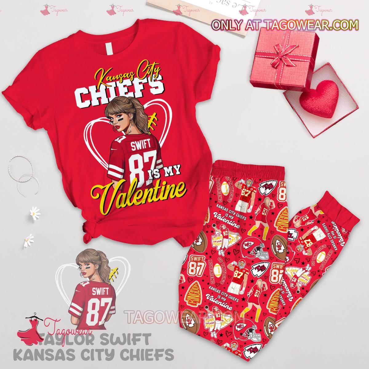 Taylor Swift Kansas City Chiefs Is My Valentine Pajamas Set