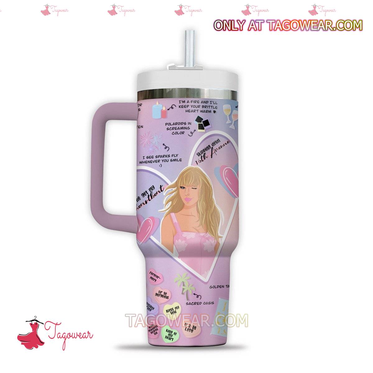 Taylor Swift Valentine Message 40oz Tumbler With Handle a