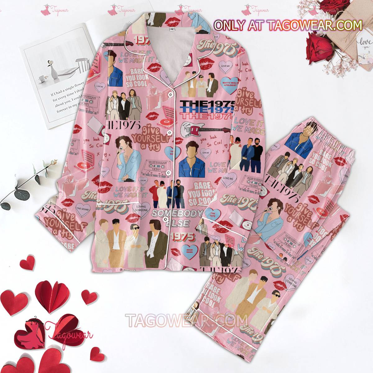 The 1975 Give Yourself A Try Valentine Men Women's Pajamas Set