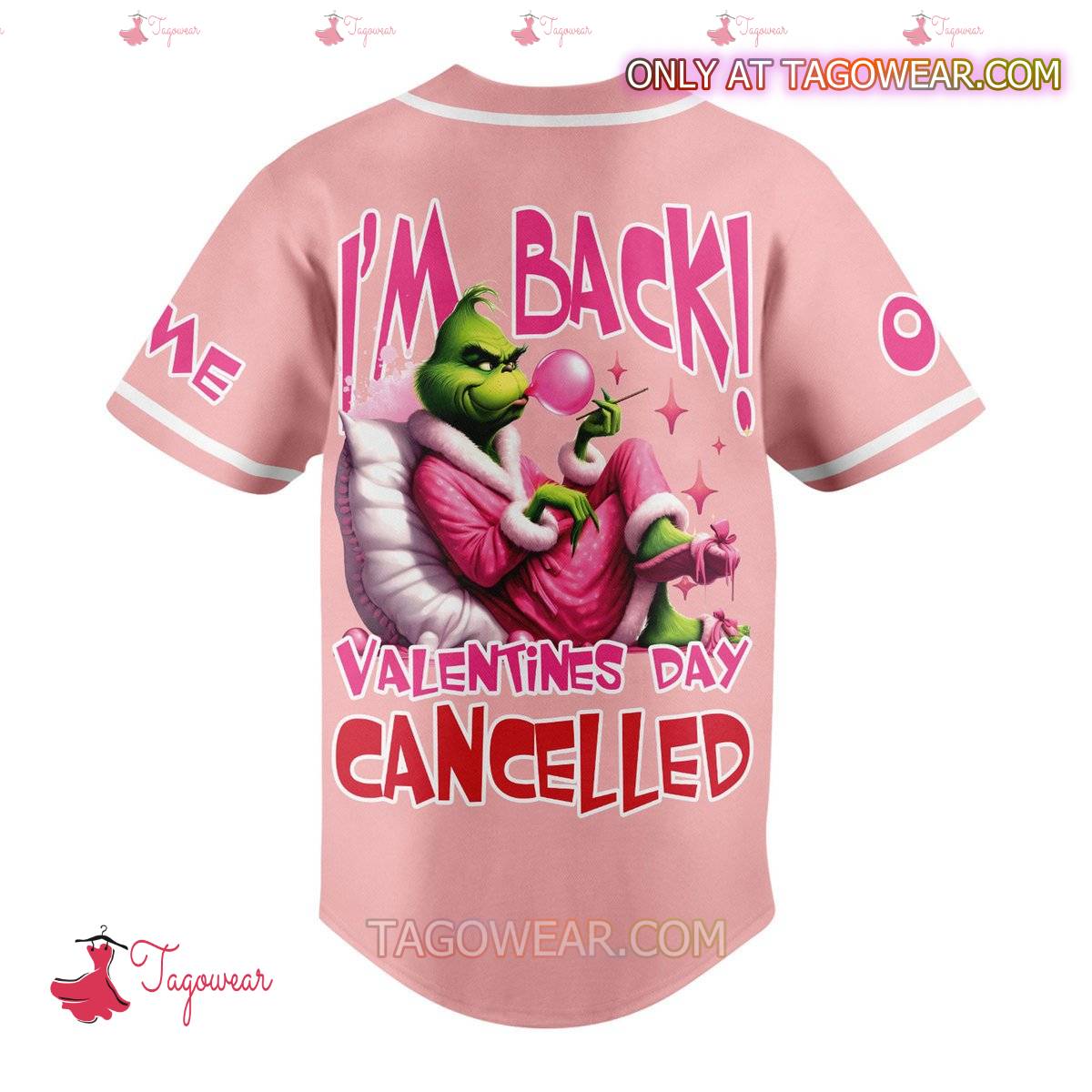 The Grinch Stole Valentine's Day Personalized Baseball Jersey a