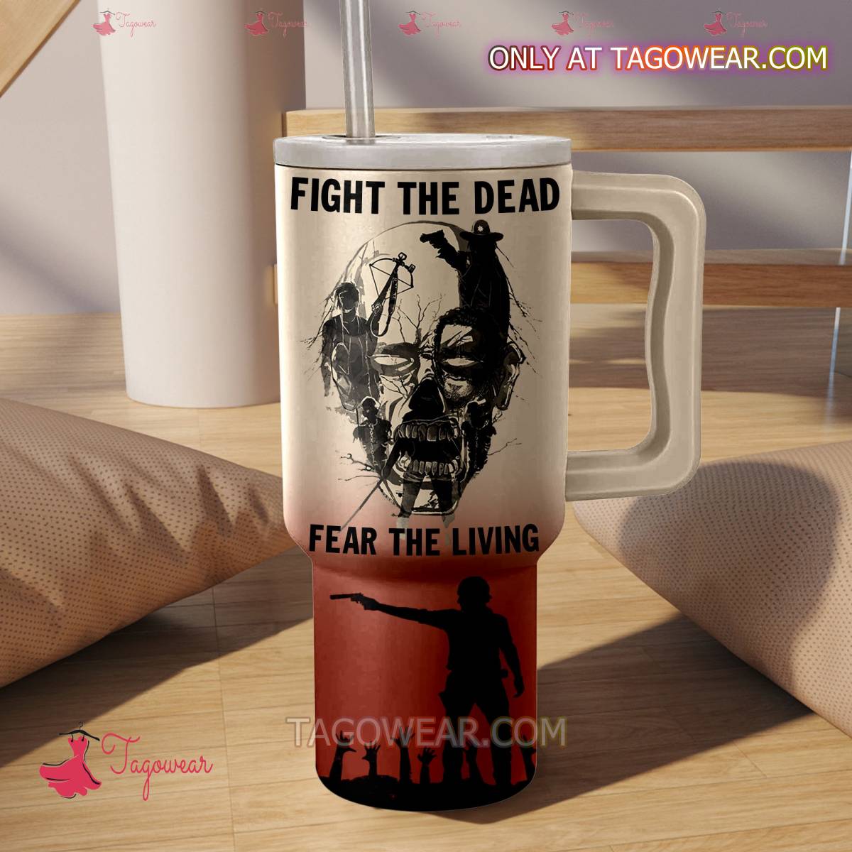 The Walking Dead Fight The Dead Fear The Living 40oz Tumbler With Handle a