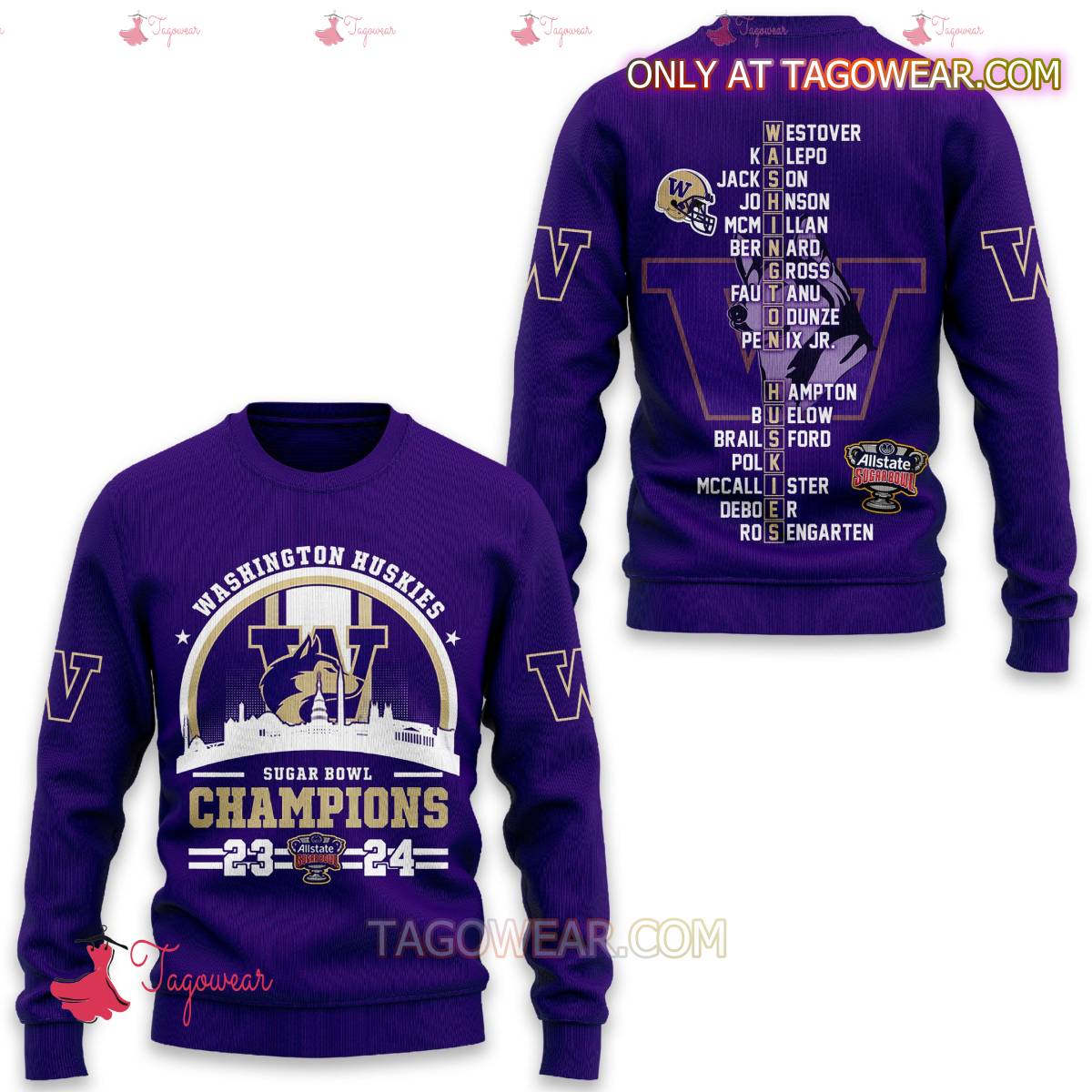 Washington Huskies Sugar Bowl Champions 2023 2024 T-shirt, Hoodie