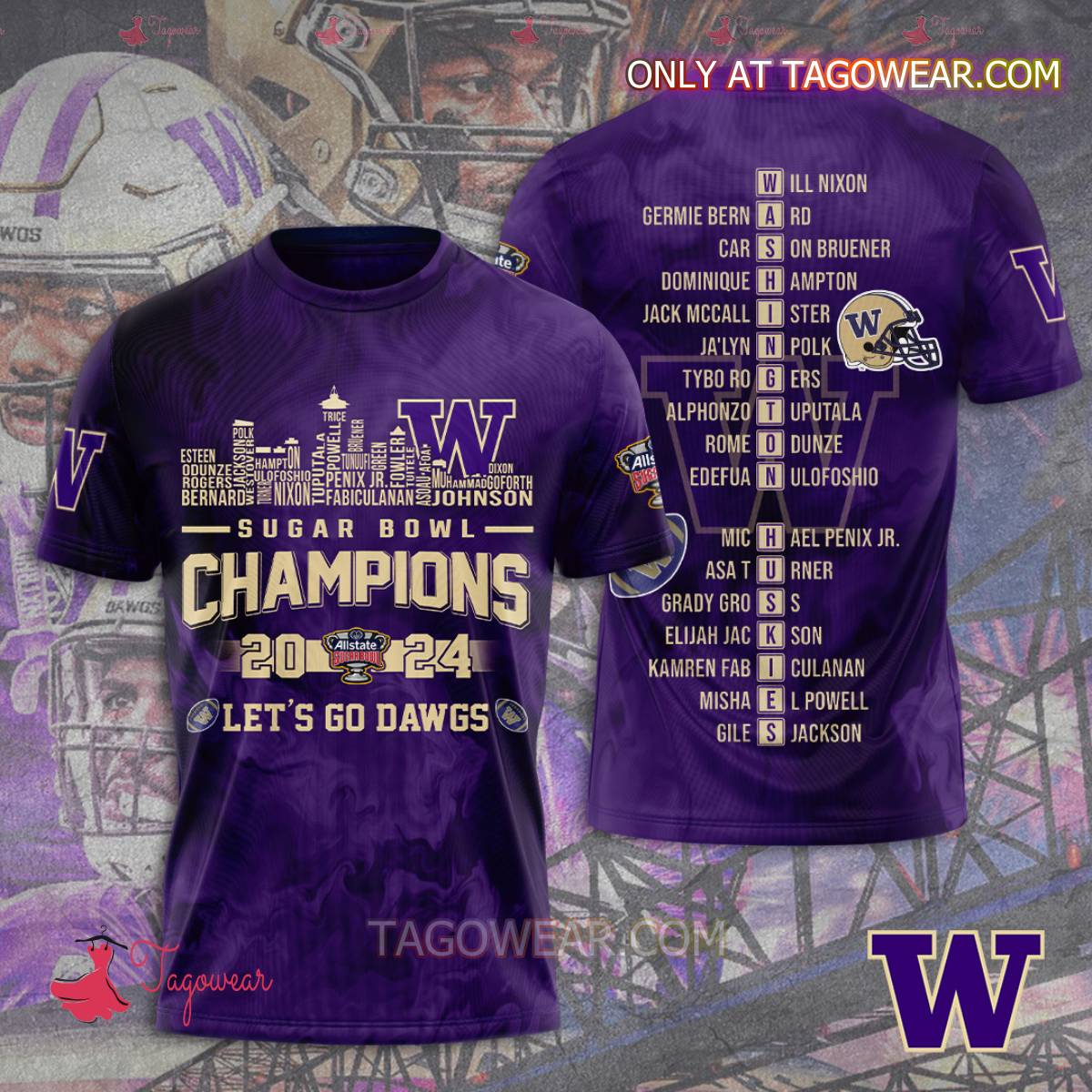 Washington Huskies Sugar Bowl Champions 2024 Let's Go Dawgs T-shirt, Hoodie