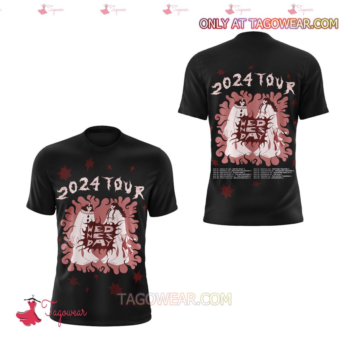 Wednesday Unveil 2024 Tour Dates T-shirt, Hoodie c