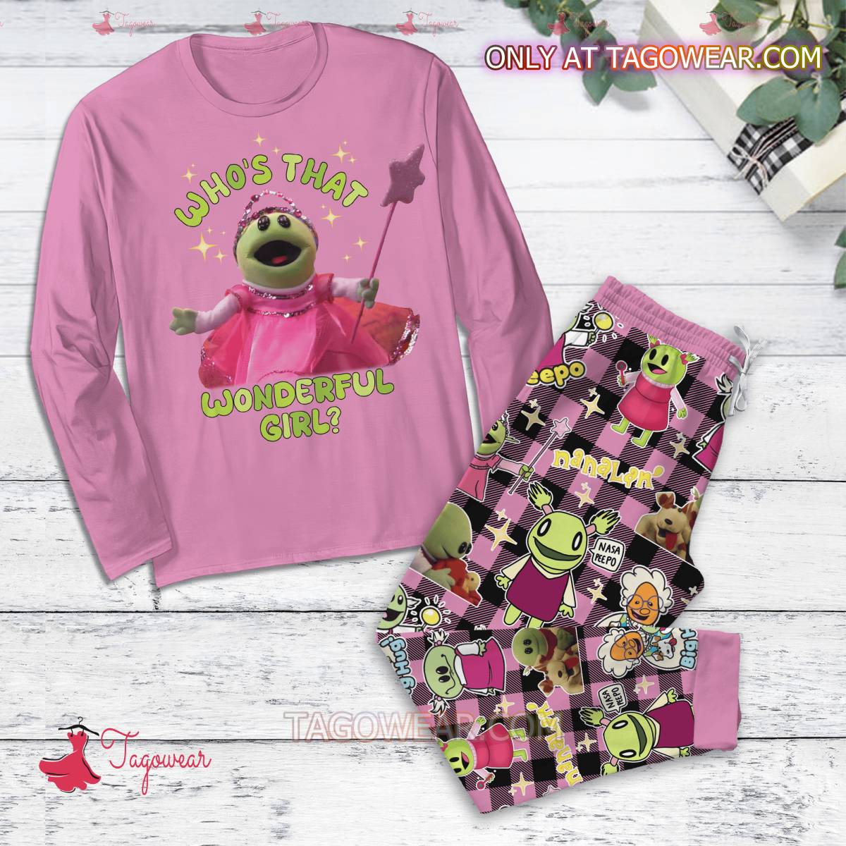 Who's That Wonderful Girl Nanalan Peepo Pajamas Set