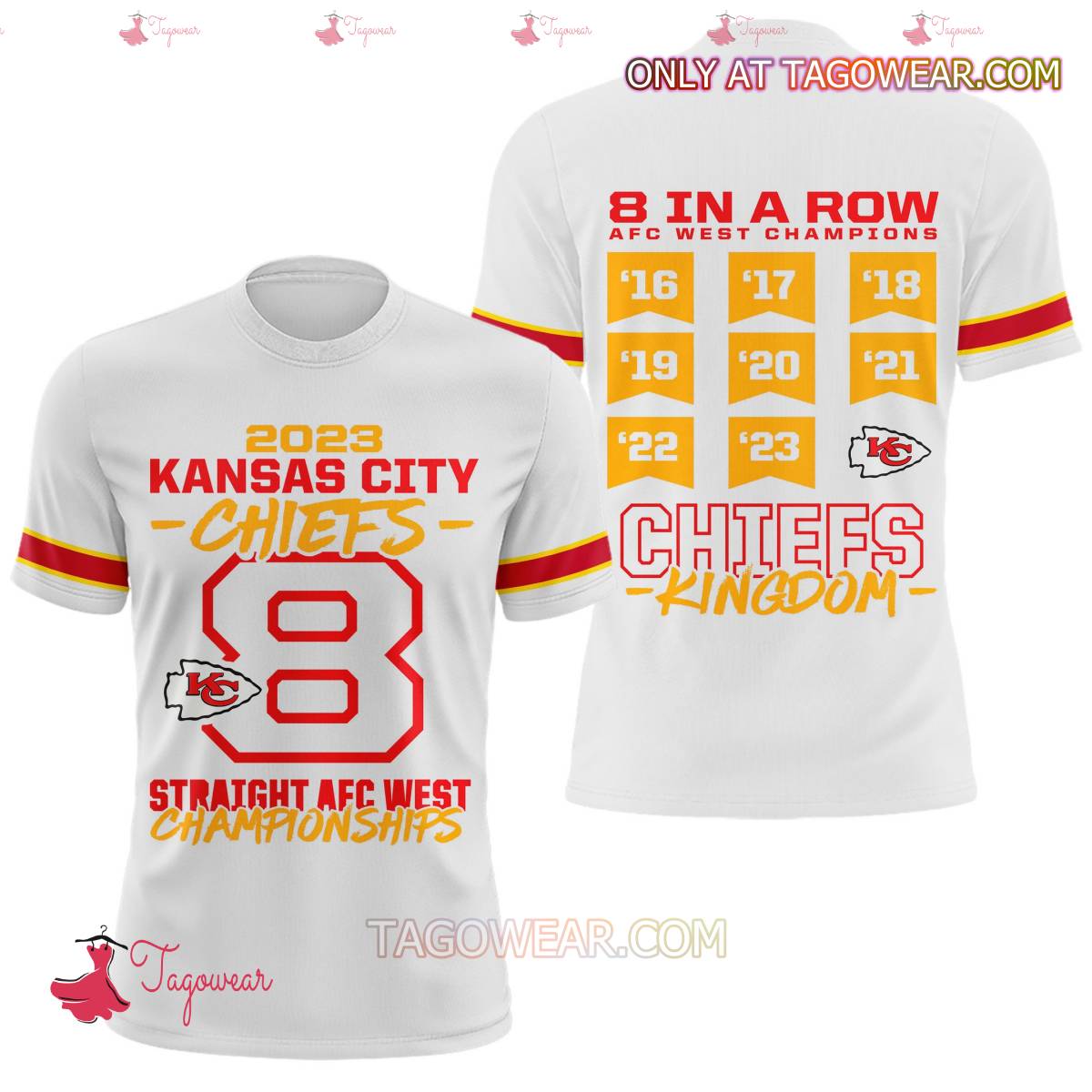 2023 Kansas City Chiefs 8 Straight Afc West Championships T-shirt, Hoodie c