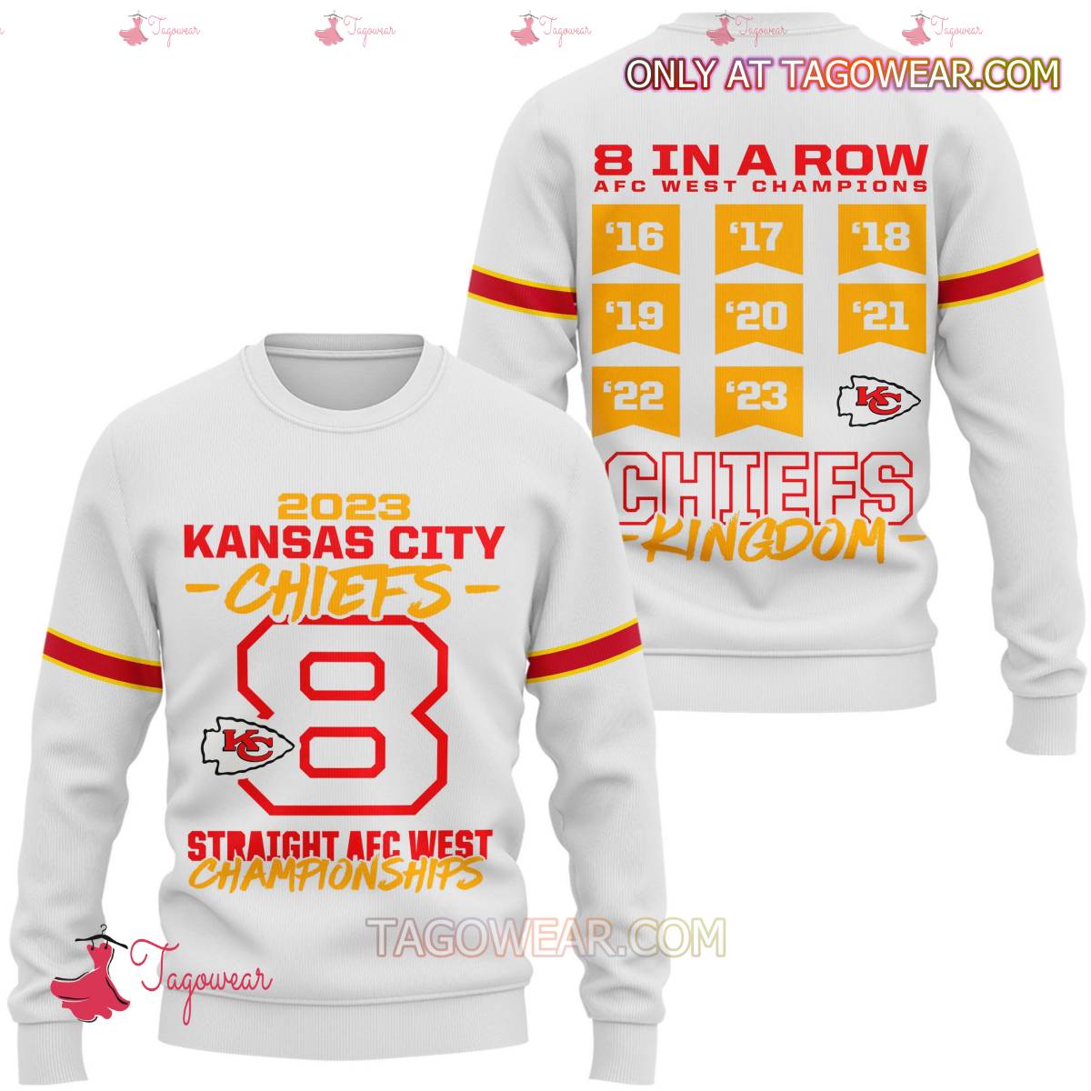 2023 Kansas City Chiefs 8 Straight Afc West Championships T-shirt, Hoodie x