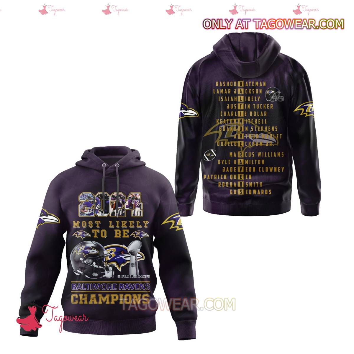 2024 Most Likely To Be Baltimore Ravens Champions Super Bowl T-shirt, Hoodie