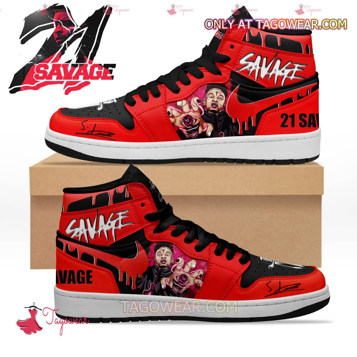21 Savage Signature Air Jordan High Top Shoes