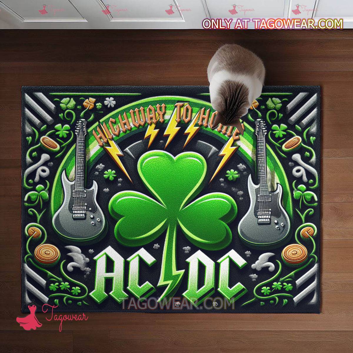 Ac Dc Highway To Home St. Patrick's Day Doormat