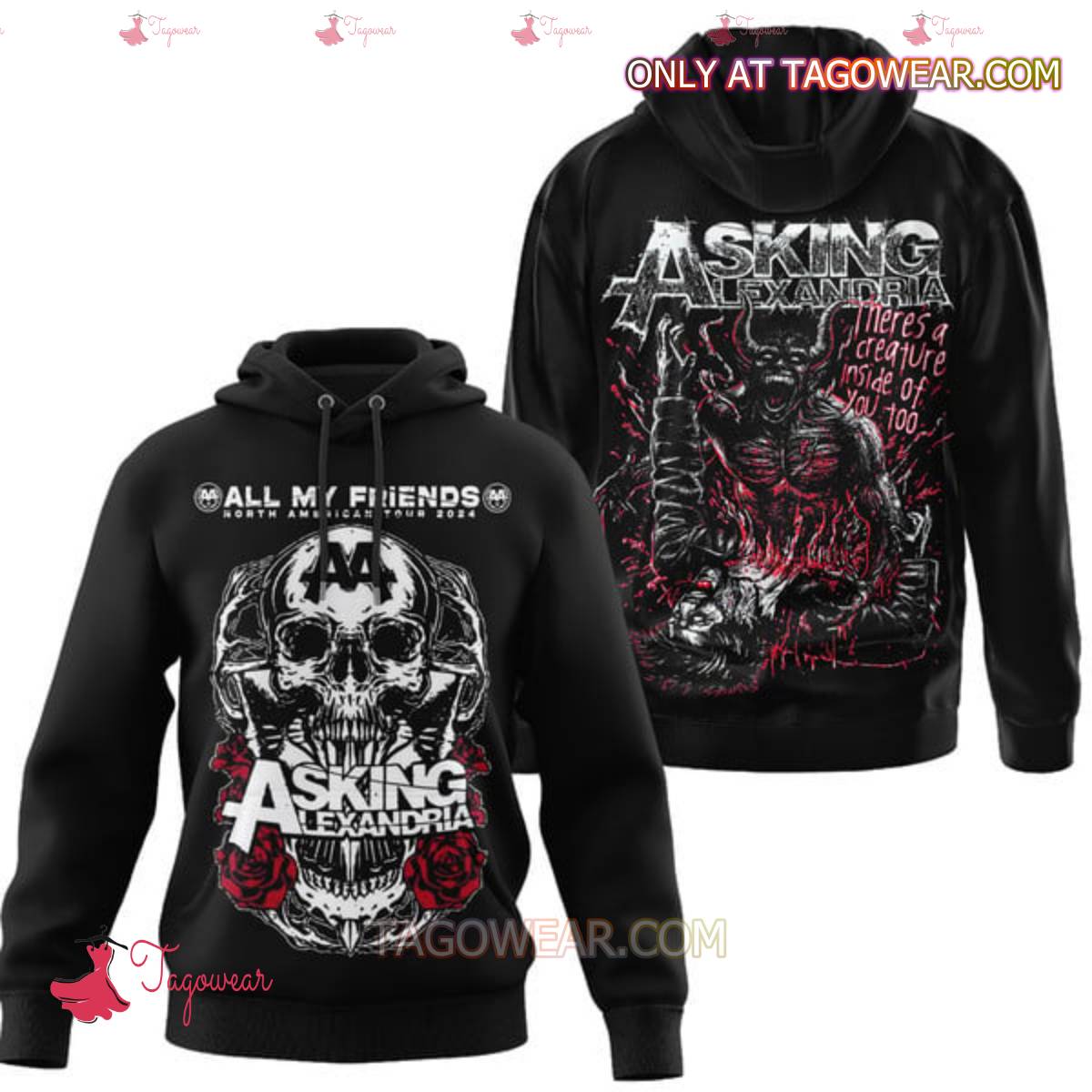 Asking Alexandria All My Friends North American Tour 2024 T-shirt, Hoodie